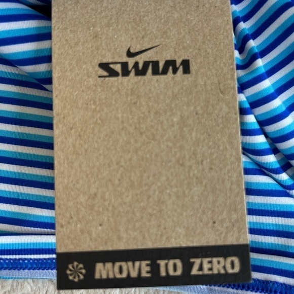 NIKE Stripe V-Neck Hyper Royal Blue Stripe Tankini Top - Size Medium, NWT - Picture 7 of 12